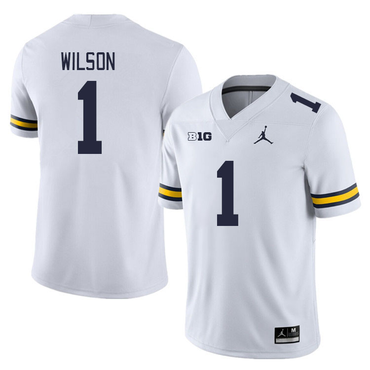 Michigan Wolverines #1 Roman Wilson College Football Jerseys Stitched Sale-White